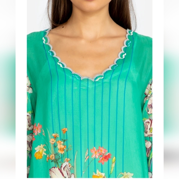 Johnny Was 💚 💙 Stella Flare Sleeve Blouse, Large 🆕 - Picture 4 of 13